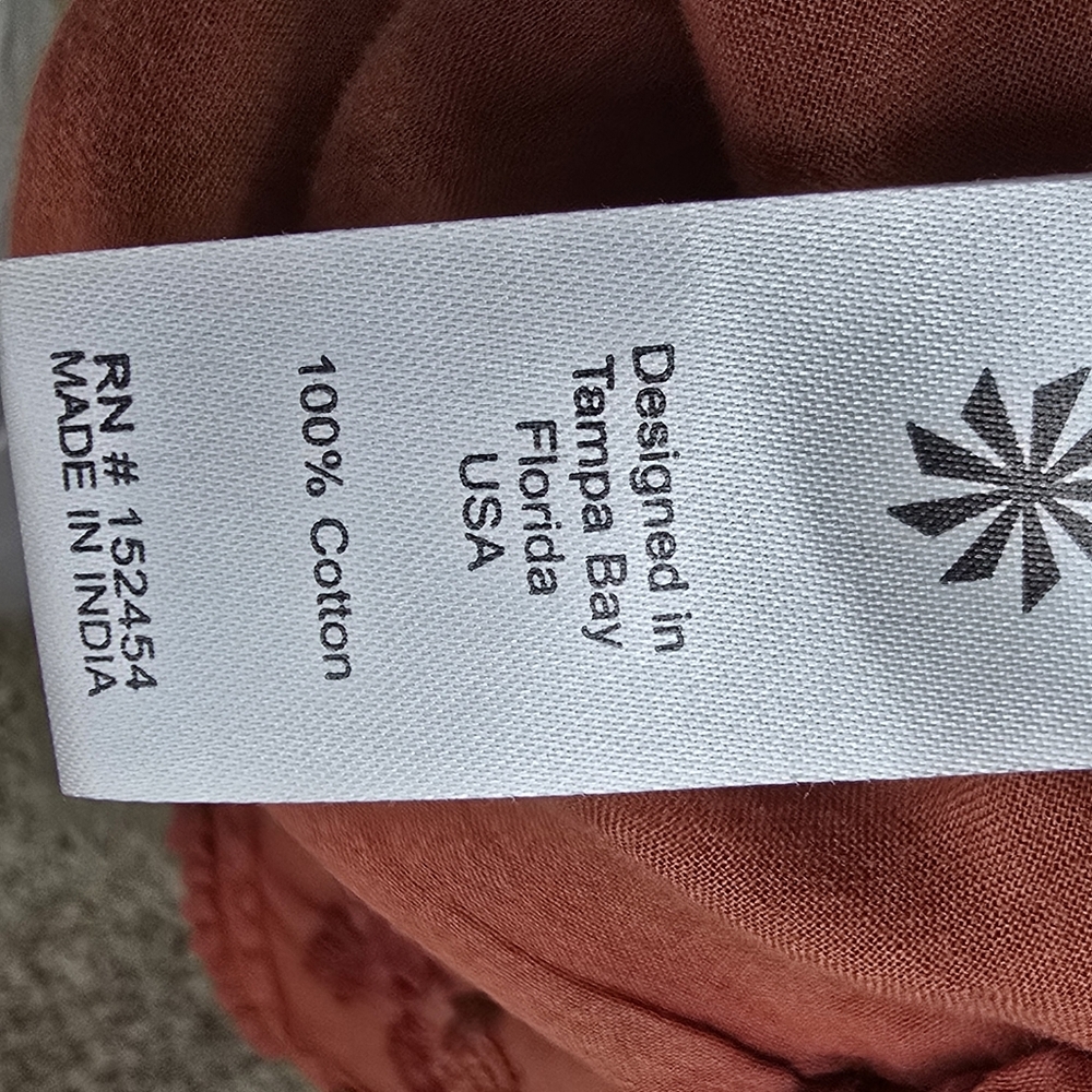 NWT Kyla Seo Caite Sz S Paloma Embroidered Cotton Blouse Top Terracota Boho - Picture 13 of 16
